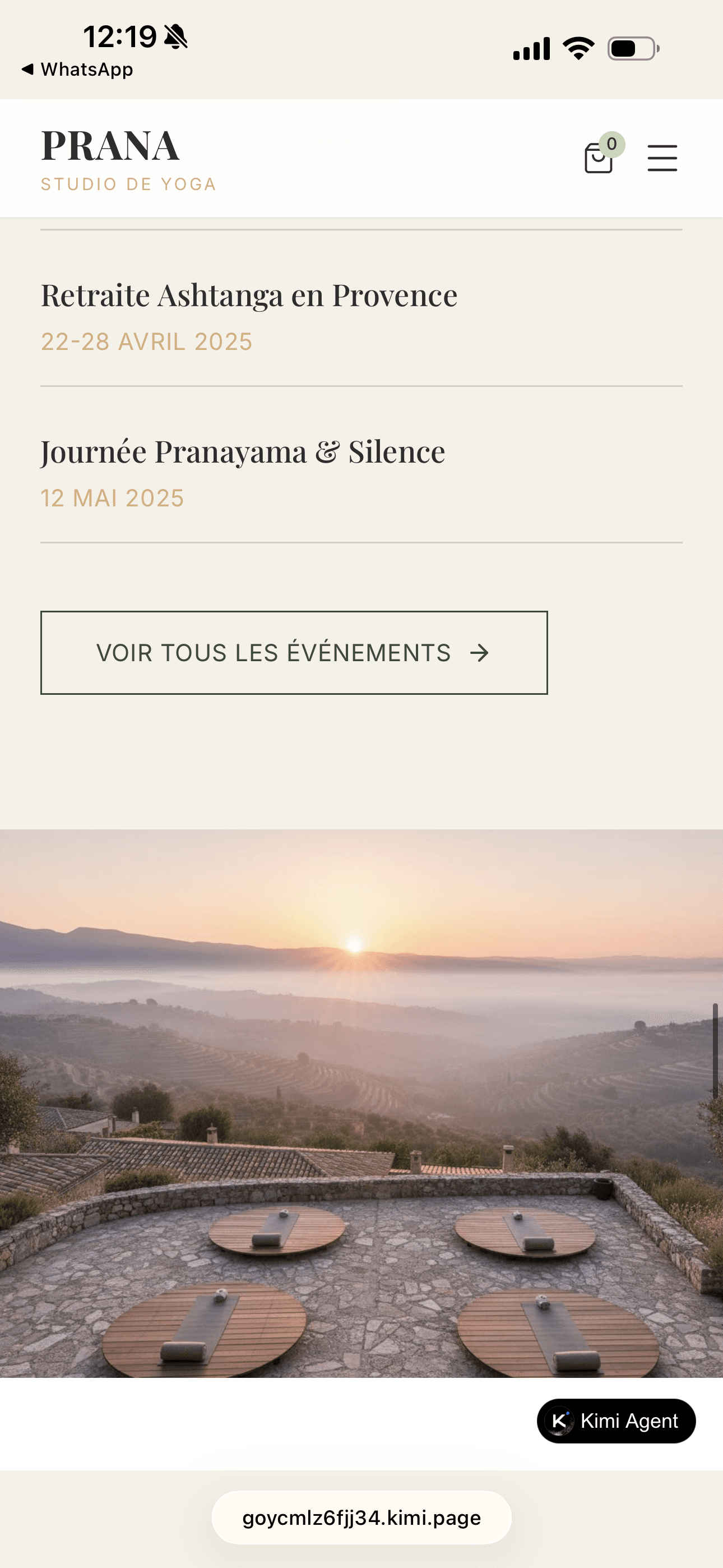Prana maquette écran mobile 5